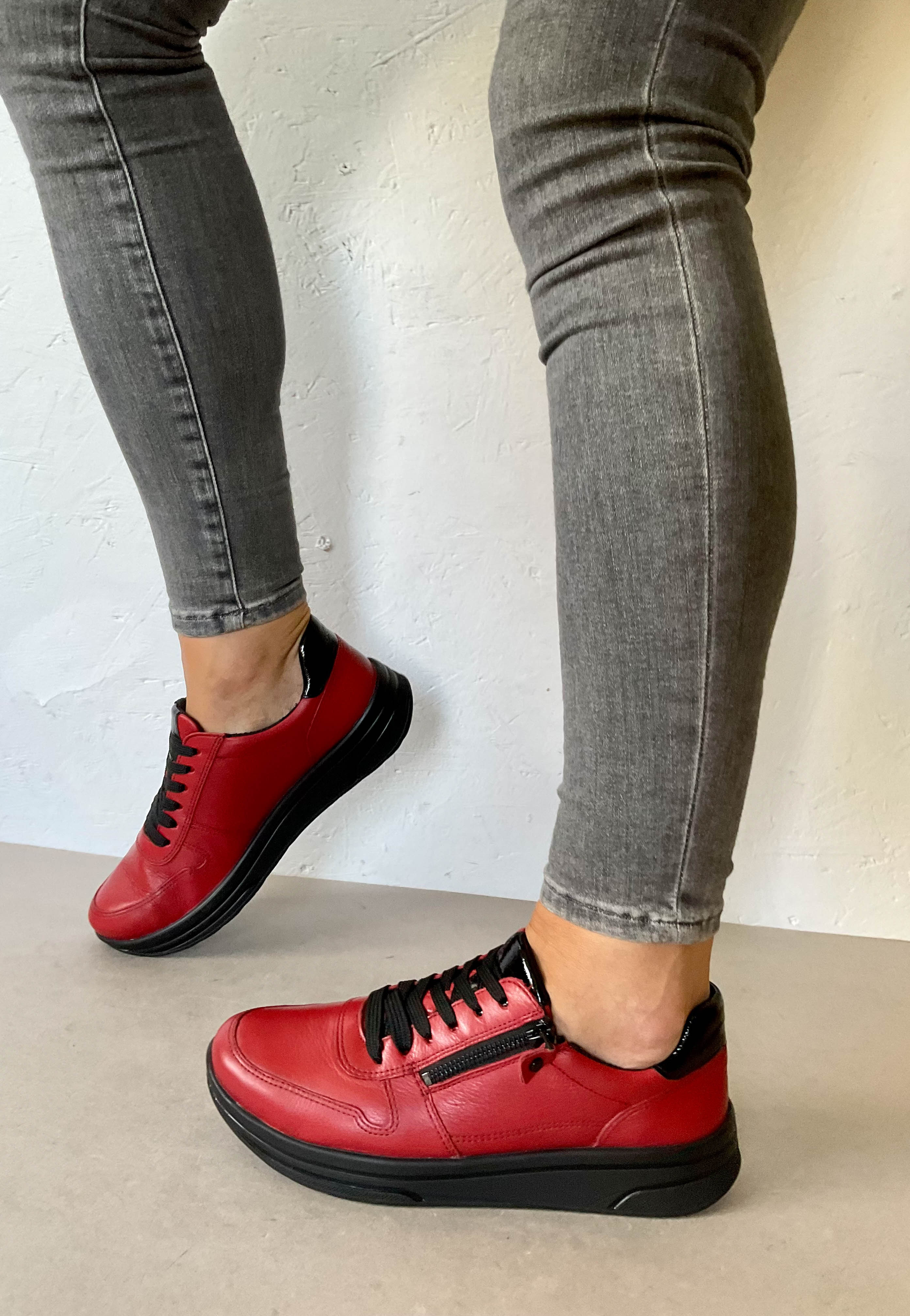 ara red wide fit shoes
