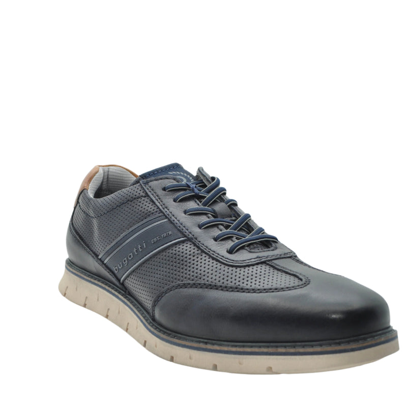 Load image into Gallery viewer, navy leather shoes for men

