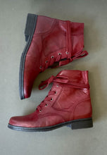 Load image into Gallery viewer, gabor red lace up boots