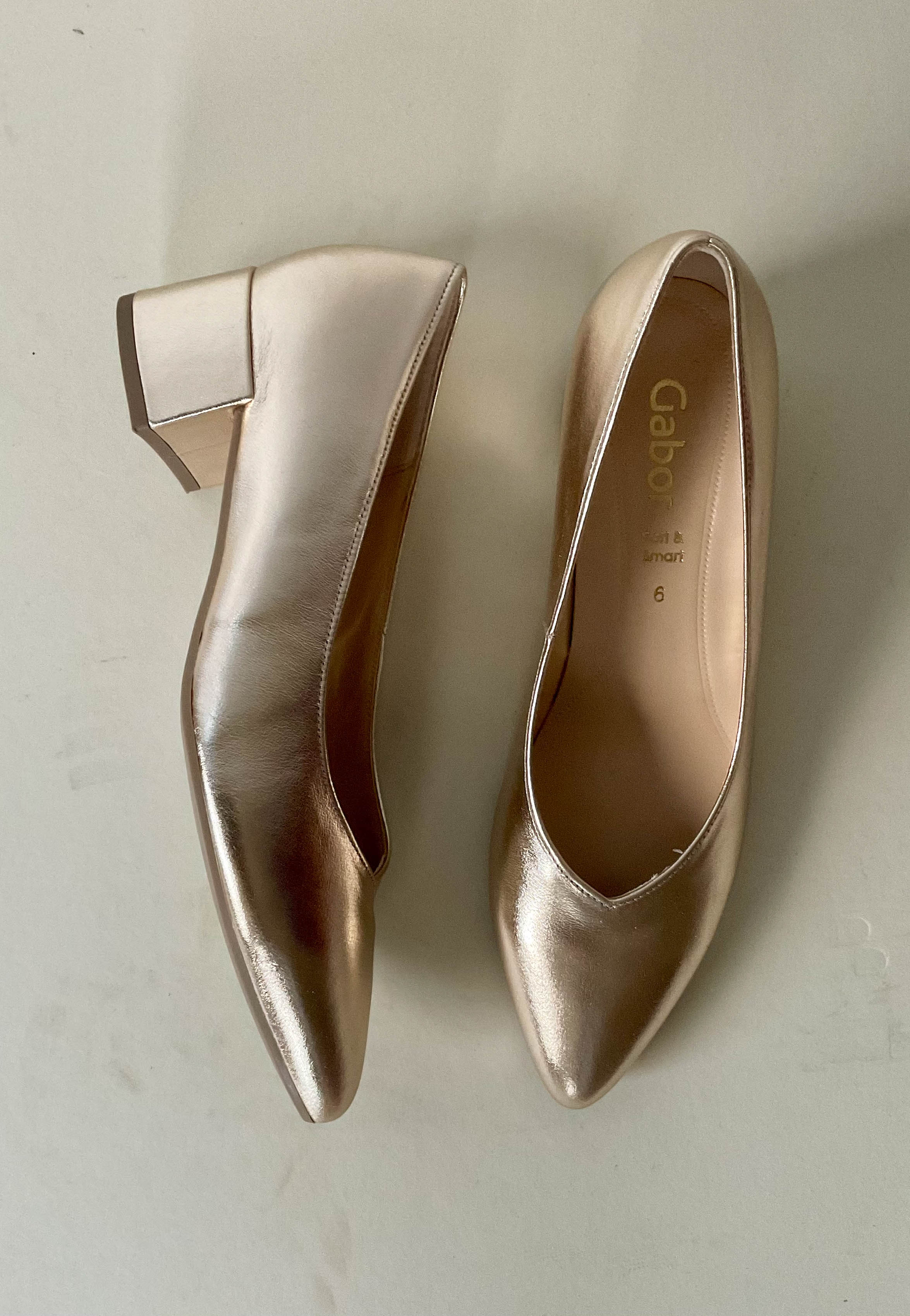 gold comfortable heels