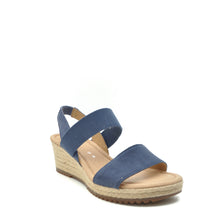 Load image into Gallery viewer, navy wedge sandals