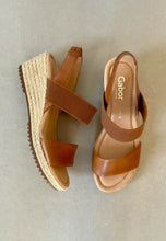 Load image into Gallery viewer, gabor brown ladies wedge sandals