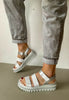 gabor silver low wedge sandals
