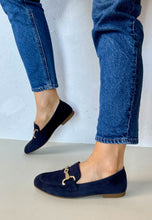 Load image into Gallery viewer, Gabor Navy suede loafers