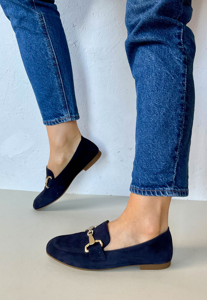 Gabor Navy suede loafers