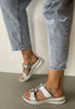 silver casual sandals