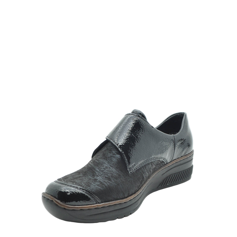 Load image into Gallery viewer, black rieker shoes
