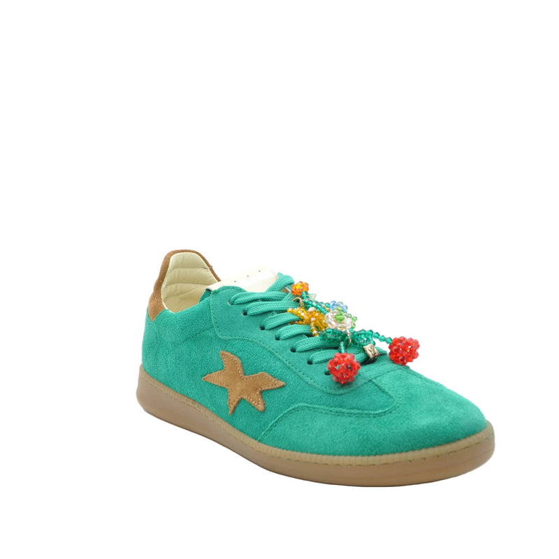 Load image into Gallery viewer, green suede sneakers meline
