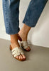 white slip in sandals
