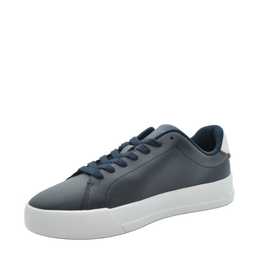 navy mens leather sneakers