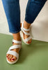 white leather womens sandals