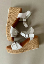 Load image into Gallery viewer, white high wedge sandals