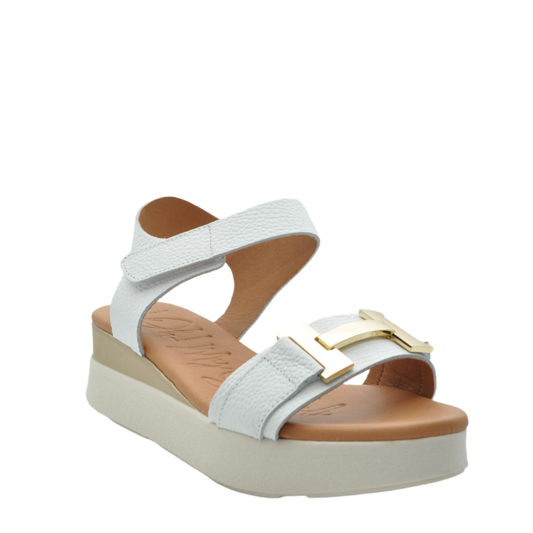 white chunky sandals