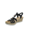 black wedge sandals