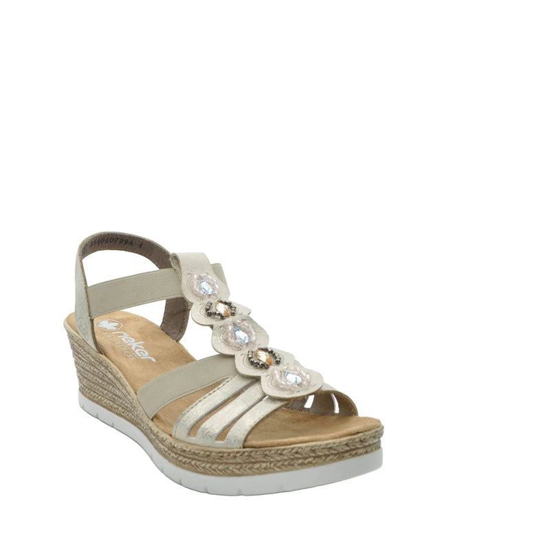 Load image into Gallery viewer, beige wedge sandals
