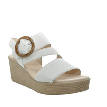 Load image into Gallery viewer, white gabor wedge sandals