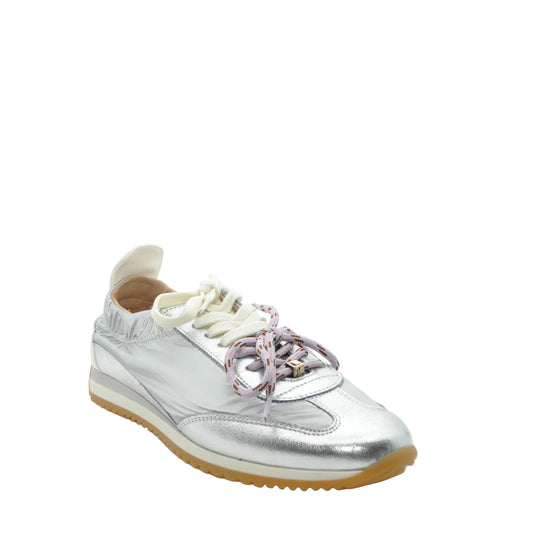 silver flat trainers