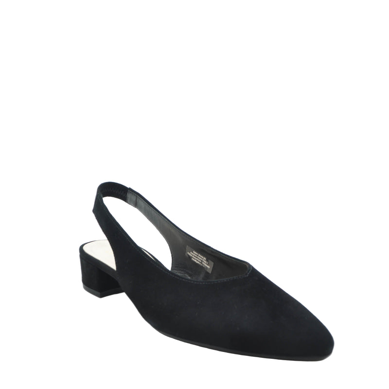 Load image into Gallery viewer, black suede sling backs
