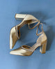 gold low heels
