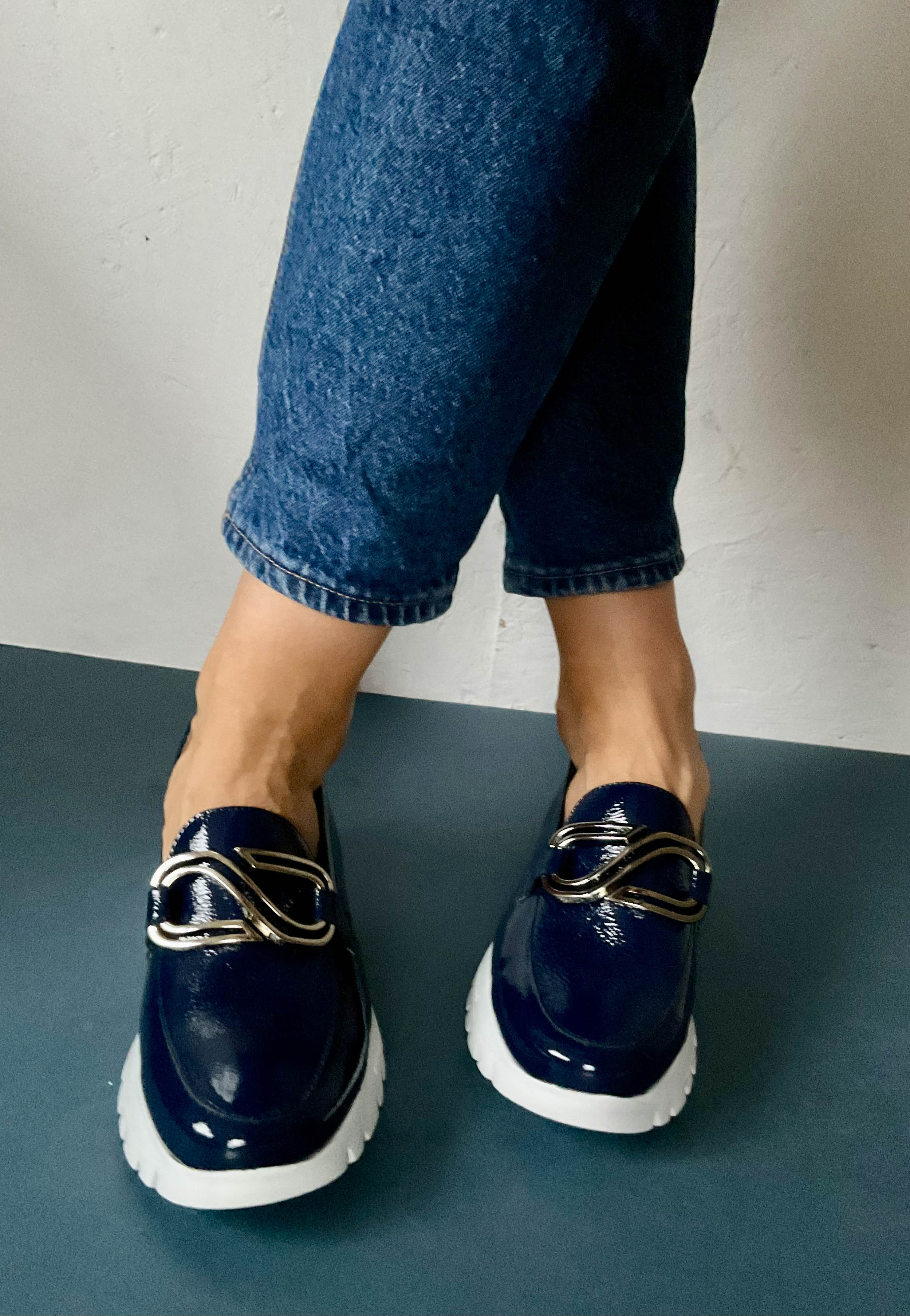 navy loafers