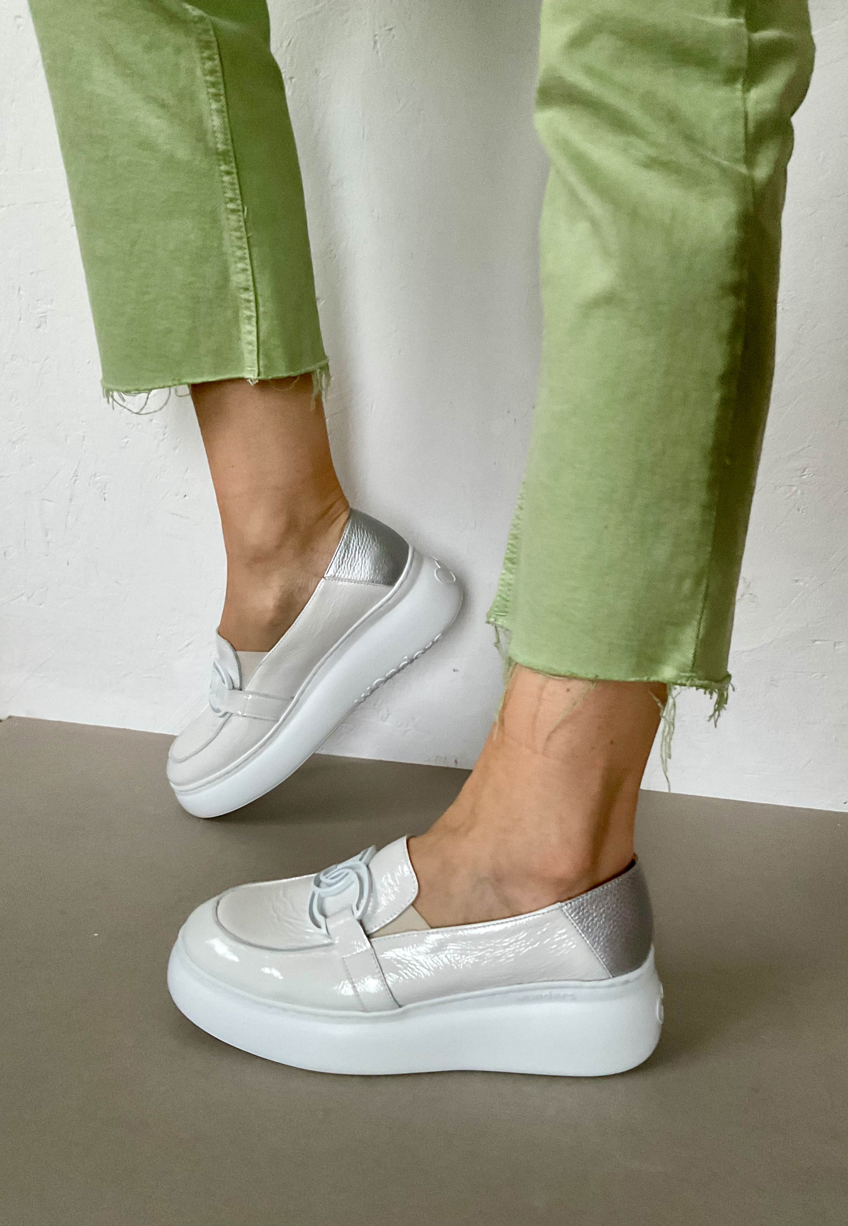 white chunky loafers