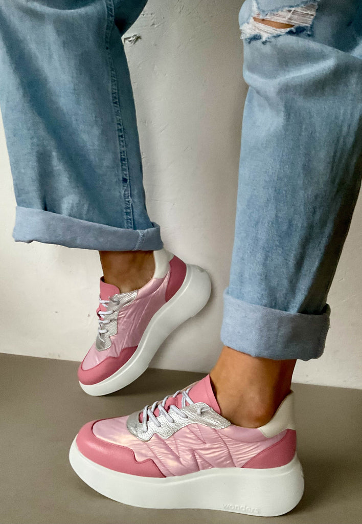pink wedge trainers