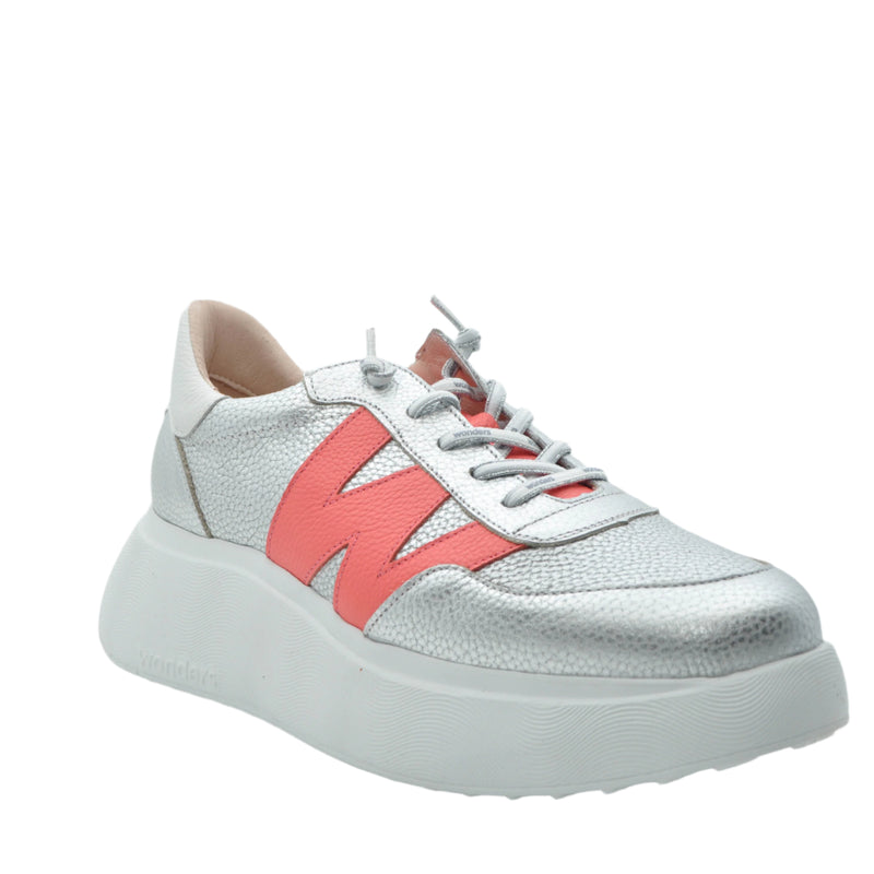 Load image into Gallery viewer, silver ladies casual trainers
