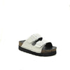 white leather platform sandals