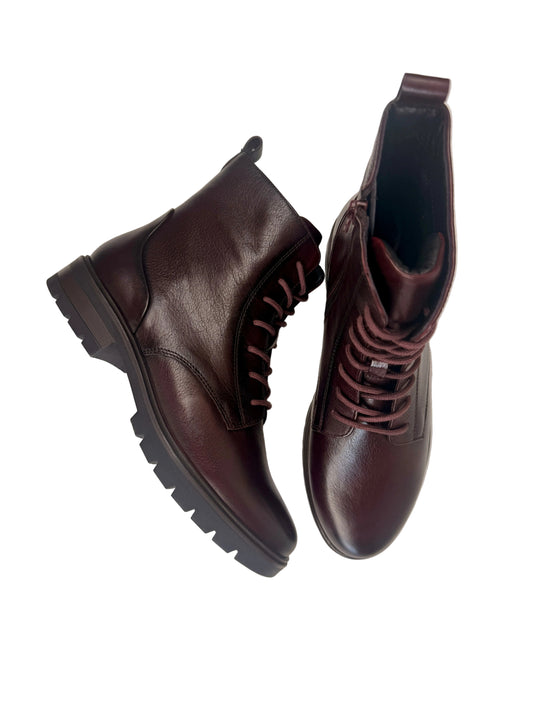 burgundy lace up boots