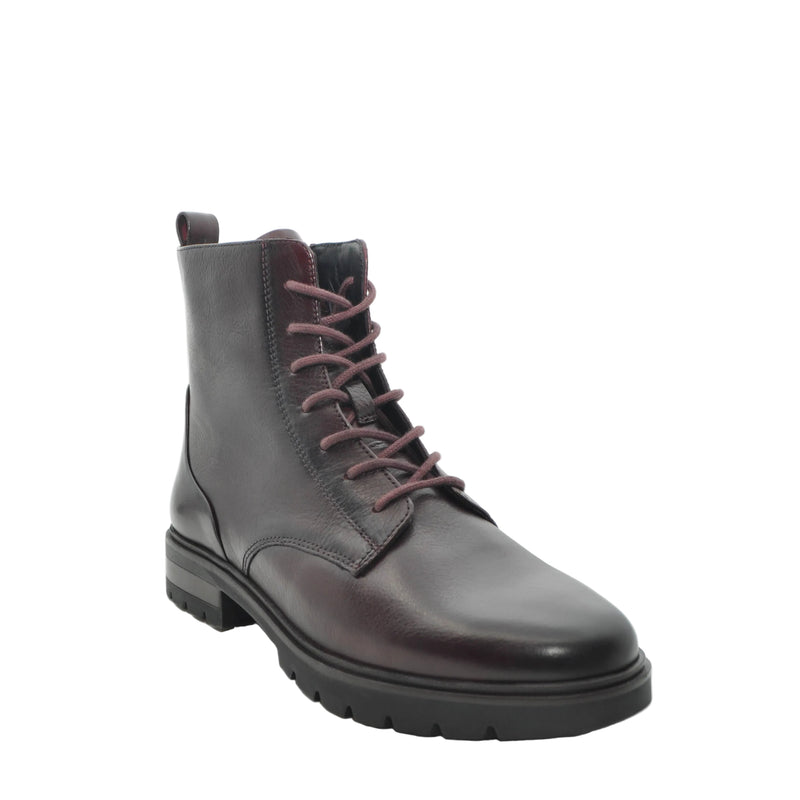 Load image into Gallery viewer, burgundy military style boot
