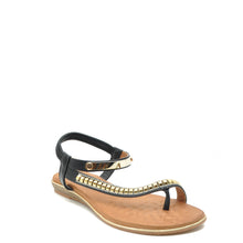 Load image into Gallery viewer, black flat sandals