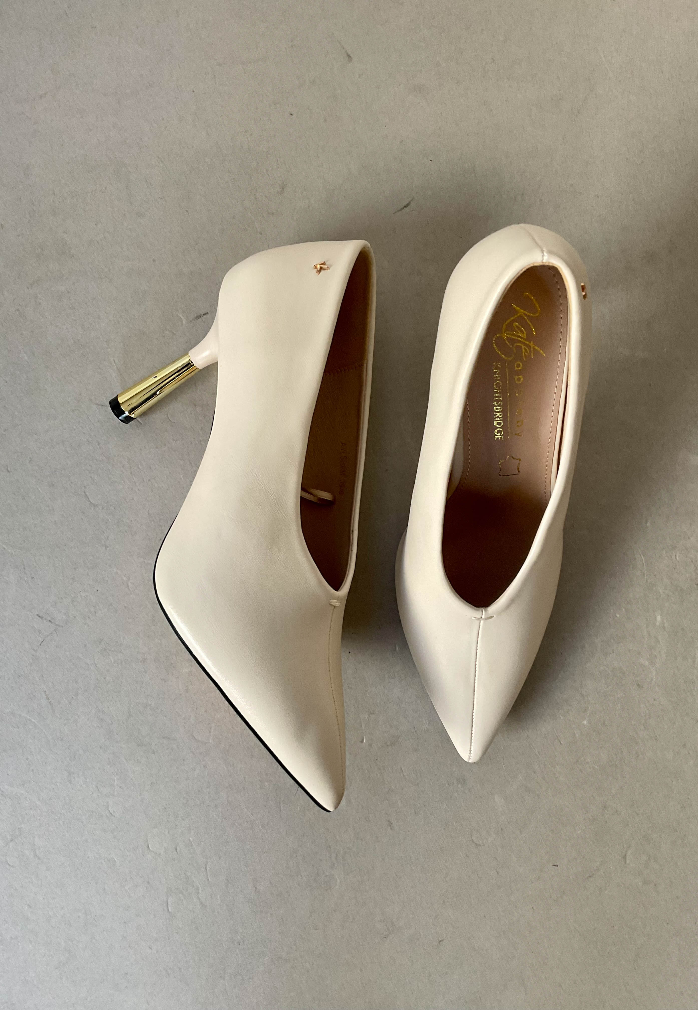 cream high heels