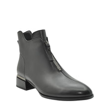 Load image into Gallery viewer, black leather ankle boots