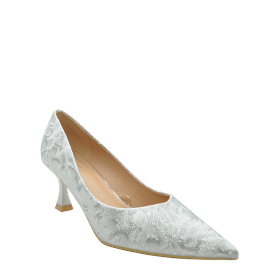 silver heels pointed toe