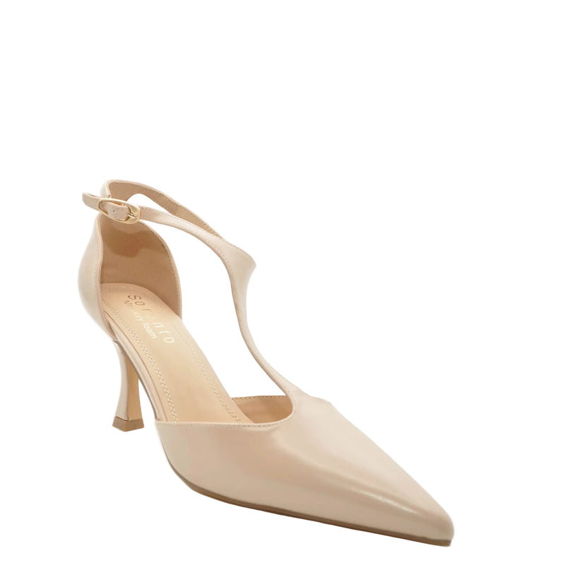 Load image into Gallery viewer, nude pointed toe heels
