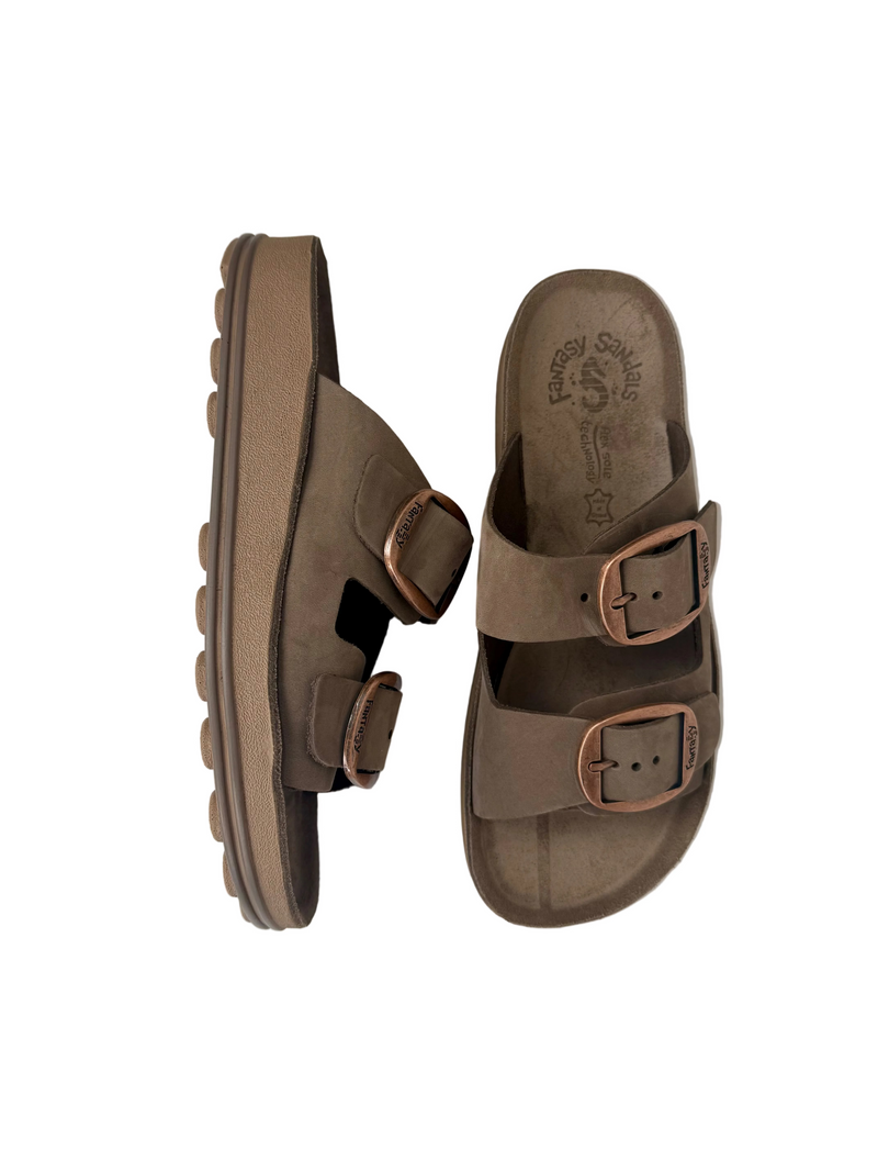 Load image into Gallery viewer, brown flat sandals
