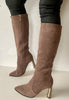 taupe long boots