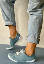 Load image into Gallery viewer, blue leather shoes