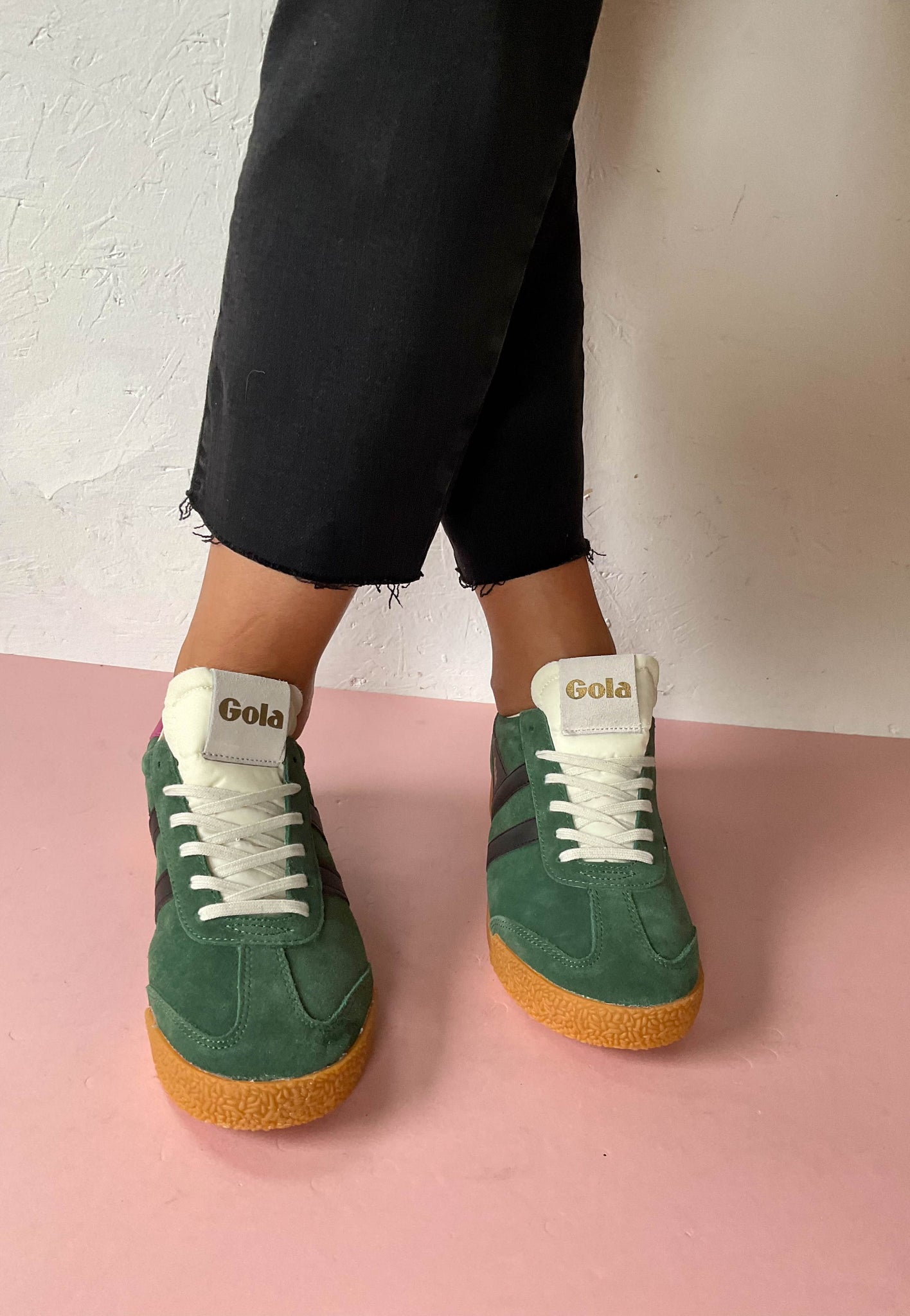 Buy Gola womens Elan sneakers in Evergreen/Black online at gola