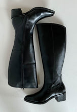 Load image into Gallery viewer, long black leather boots
