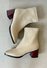 Load image into Gallery viewer, beige block heel boots