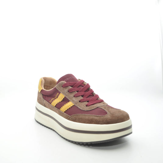 burgundy trainers