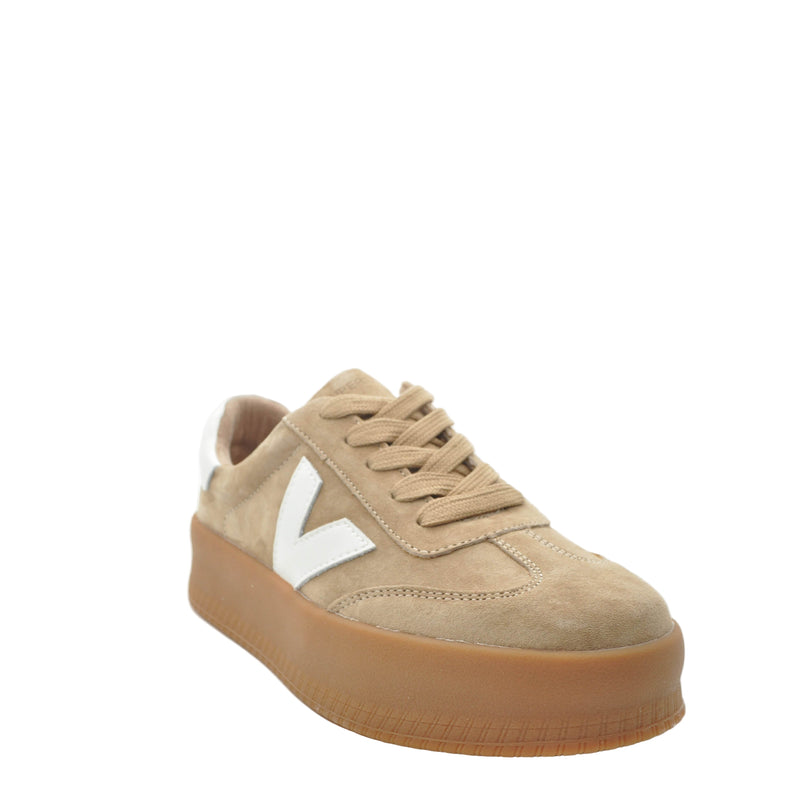 Load image into Gallery viewer, beige platform sneakers
