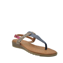 Load image into Gallery viewer, navy low wedge sandals