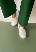 Load image into Gallery viewer, white moccasin shoes for women