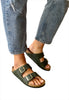 green birkenstock sandals women