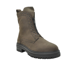 Load image into Gallery viewer, grey biker boots women