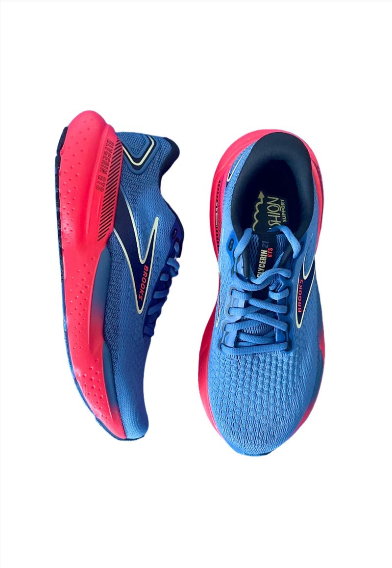Load image into Gallery viewer, blue brooks running shoes
