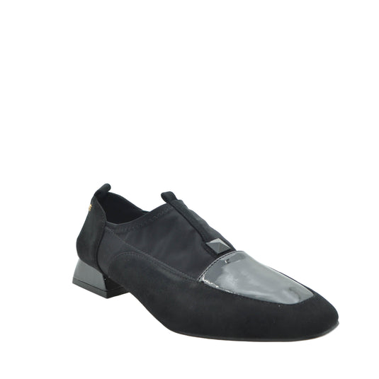 black square heeled shoes