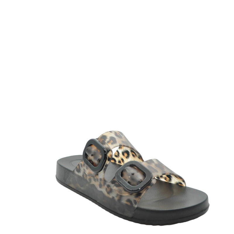 Load image into Gallery viewer, black leopard print sandals
